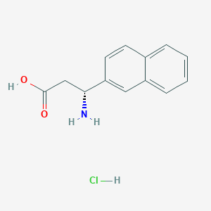 Chemical structure of (R)-3-Amino-3-(naphthalen-2-yl)propanoic acid hydrochloride