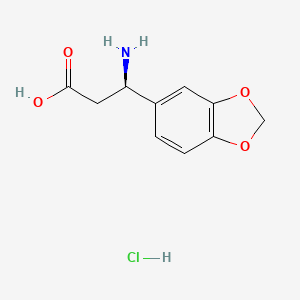 Chemical structure of (R)-3-Amino-3-(benzo[d][1,3]dioxol-5-yl)propanoic acid hydrochloride