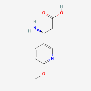 Chemical structure of (R)-3-Amino-3-(6-methoxypyridin-3-yl)propanoic acid