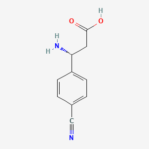 Chemical structure of (R)-3-Amino-3-(4-cyanophenyl)propanoic acid