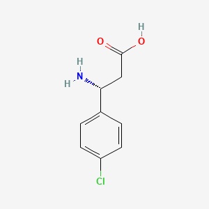 Chemical structure of (R)-3-Amino-3-(4-chlorophenyl)propanoic acid