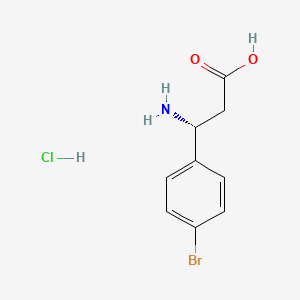 Chemical structure of (R)-3-Amino-3-(4-bromophenyl)propanoic acid hydrochloride