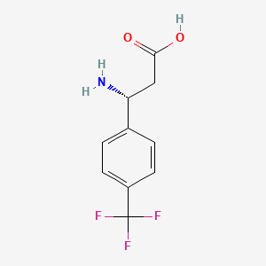 Chemical structure of (R)-3-Amino-3-(4-trifluoromethyl-phenyl)-propionic acid