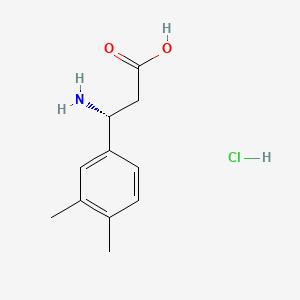 Chemical structure of (R)-3-Amino-3-(3,4-dimethylphenyl)propanoic acid hydrochloride