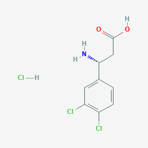 Chemical structure of (R)-3-Amino-3-(3,4-dichlorophenyl)propanoic acid hydrochloride