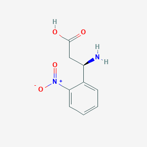 Chemical structure of (R)-3-Amino-3-(2-nitrophenyl)propanoic acid