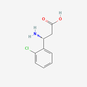 Chemical structure of (R)-3-Amino-3-(2-chlorophenyl)propanoic acid