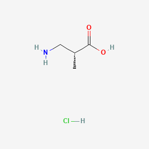 Chemical structure of (R)-3-Amino-2-methylpropanoic acid hydrochloride