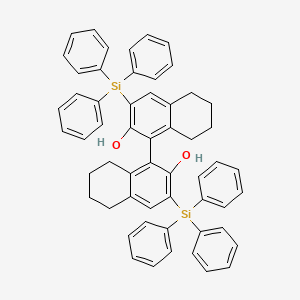 Chemical structure of (R)-3,3'-Bis(triphenylsilyl)-5,5',6,6',7,7',8,8'-octahydro-1,1'-bi-2,2'-naphthol