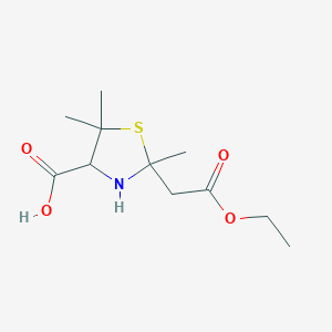 Chemical structure of (R)-3-(tert-Butoxycarbonyl)-5,5-dimethylthiazolidine-4-carboxylic acid