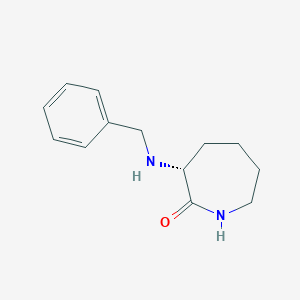 Chemical structure of (R)-3-(benzylamino)azepan-2-one