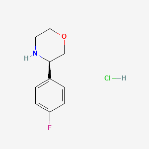 Chemical structure of (R)-3-(4-Fluorophenyl)morpholine hydrochloride