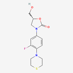 Chemical structure of (R)-3-(3-Fluoro-4-thiomorpholinophenyl)-5-(hydroxymethyl)oxazolidin-2-one