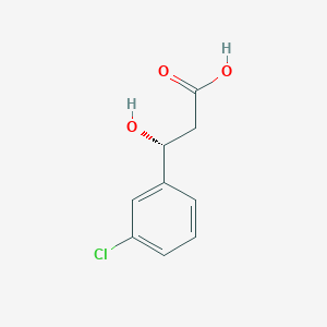 Chemical structure of (R)-3-(3-chlorophenyl)-3-hydroxypropanoic acid
