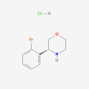 Chemical structure of (R)-3-(2-Bromophenyl)morpholine hydrochloride