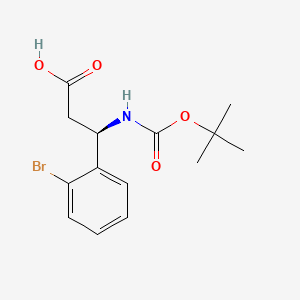 Chemical structure of Boc-(R)-3-Amino-3-(2-bromo-phenyl)-propionic acid