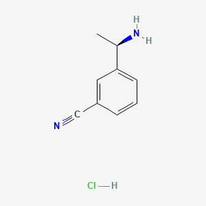 Chemical structure of (R)-3-(1-Aminoethyl)benzonitrile hydrochloride