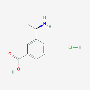Chemical structure of (R)-3-(1-Aminoethyl)benzoic acid hydrochloride