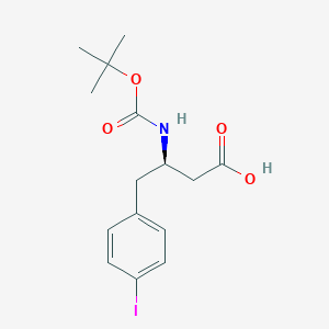 Chemical structure of Boc-(R)-3-amino-4-(4-iodo-phenyl)-butyric acid