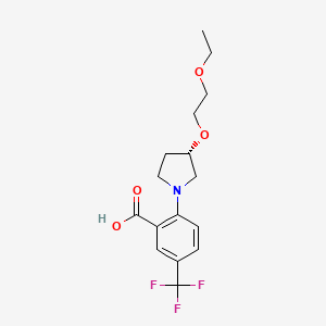 Chemical structure of (R)-3-((tert-Butoxycarbonyl)amino)-4-(3-(trifluoromethyl)phenyl)butanoic acid