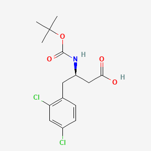Chemical structure of (R)-3-((tert-Butoxycarbonyl)amino)-4-(2,4-dichlorophenyl)butanoic acid