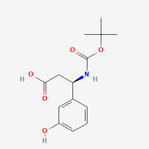 Chemical structure of Boc-(R)-3-Amino-3-(3-hydroxy-phenyl)-propionic acid