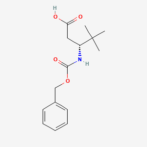 Chemical structure of (R)-3-(((Benzyloxy)carbonyl)amino)-4,4-dimethylpentanoic acid