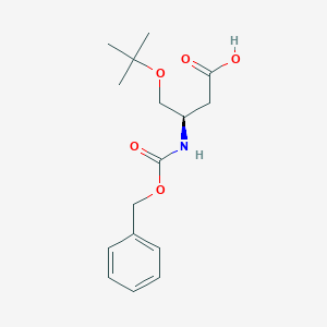 Chemical structure of (R)-3-(((Benzyloxy)carbonyl)amino)-4-(tert-butoxy)butanoic acid