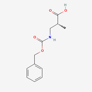 Chemical structure of (R)-3-(((Benzyloxy)carbonyl)amino)-2-methylpropanoic acid