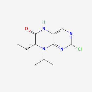 Chemical structure of (R)-2-Chloro-7-ethyl-8-isopropyl-7,8-dihydropteridin-6(5H)-one