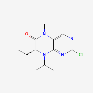 Chemical structure of (R)-2-Chloro-7-ethyl-8-isopropyl-5-methyl-7,8-dihydropteridin-6(5H)-one