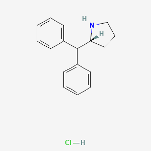 Chemical structure of (R)-2-Benzhydrylpyrrolidine hydrochloride