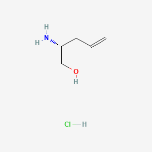 Chemical structure of (R)-2-Aminopent-4-en-1-ol hydrochloride