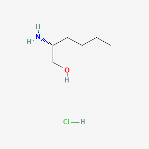 Chemical structure of (R)-2-Aminohexan-1-ol hydrochloride