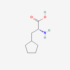 Chemical structure of (R)-2-Amino-3-cyclopentylpropanoic Acid