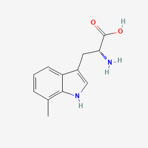 Chemical structure of (R)-2-Amino-3-(7-methyl-1H-indol-3-yl)propanoic acid