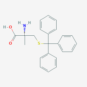 Chemical structure of (R)-2-Amino-2-methyl-3-(tritylthio)propanoic acid