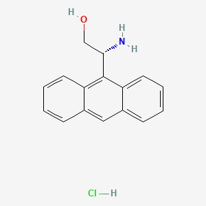 Chemical structure of (R)-2-Amino-2-(anthracen-9-yl)ethan-1-ol hydrochloride