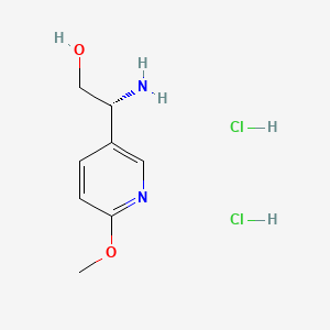 Chemical structure of (R)-2-Amino-2-(6-methoxypyridin-3-yl)ethanol dihydrochloride