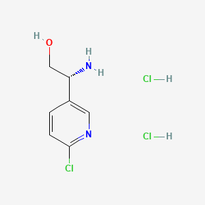 Chemical structure of (R)-2-Amino-2-(6-chloropyridin-3-yl)ethanol dihydrochloride