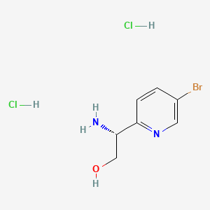 Chemical structure of (R)-2-Amino-2-(5-bromopyridin-2-yl)ethanol dihydrochloride