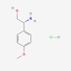 Chemical structure of (R)-2-Amino-2-(4-methoxyphenyl)ethanol hydrochloride