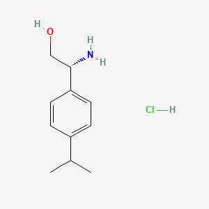 Chemical structure of (R)-2-Amino-2-(4-isopropylphenyl)ethan-1-ol hydrochloride