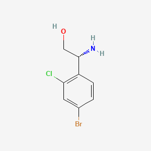 Chemical structure of (R)-2-amino-2-(4-bromo-2-chlorophenyl)ethan-1-ol