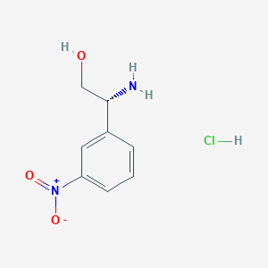 Chemical structure of (R)-2-Amino-2-(3-nitrophenyl)ethan-1-ol hydrochloride