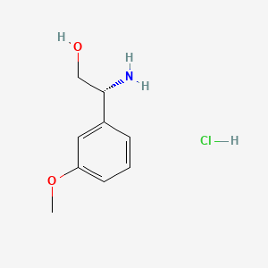 Chemical structure of (R)-2-Amino-2-(3-methoxyphenyl)ethanol hydrochloride