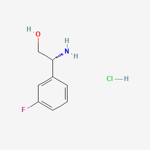 Chemical structure of (R)-2-Amino-2-(3-fluorophenyl)ethanol hydrochloride