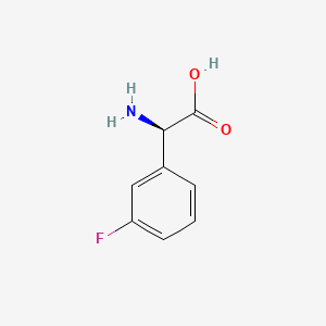 Chemical structure of (R)-2-Amino-2-(3-fluorophenyl)acetic acid