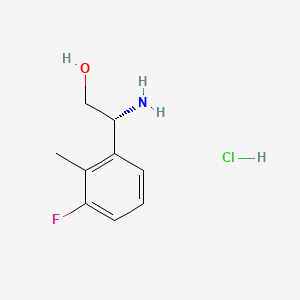 Chemical structure of (R)-2-Amino-2-(3-fluoro-2-methylphenyl)ethanol hydrochloride