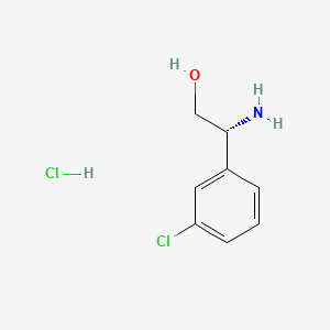 Chemical structure of (R)-2-Amino-2-(3-chlorophenyl)ethanol hydrochloride